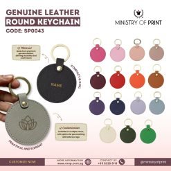 Customizable Leather Round Keychain (SP0043)