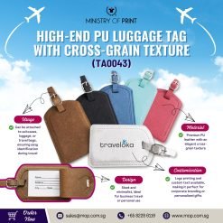 High-End PU Luggage Tag with Cross-Grain Texture (TA0043)