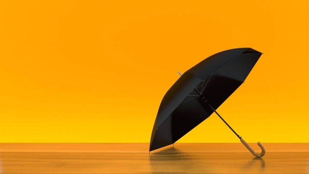 A classic black umbrella 