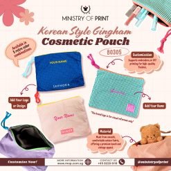Korean Style Gingham Cosmetic Pouch (B0305)