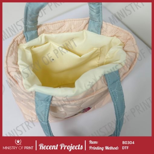 Soft Quilted Floral Fluffy Hand Carry Tote Bag (B0304)