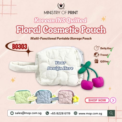 Korean INS Quilted Floral Cosmetic Pouch (B0303)