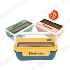2-Compartment Lunch Box with Utensils & Steam Vent (LS0127)