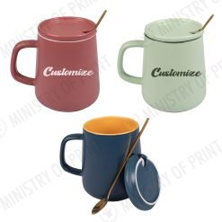 430ml Ceramic Mug with Lid & Spoon (DW0197)