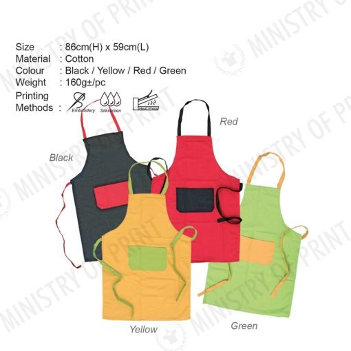 Cotton Apron with Pocket (A0037)