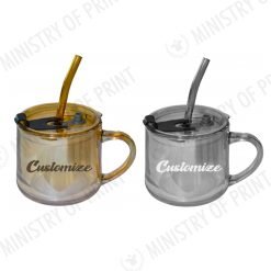 Elegant Glass Mug with Straw (DW0187)