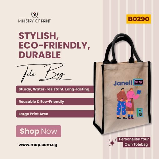 Laminated Canvas Tote Bag (Vertical Carry) (B0290)