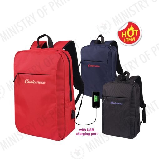 Laptop Backpack with USB Charging Port (B0332)