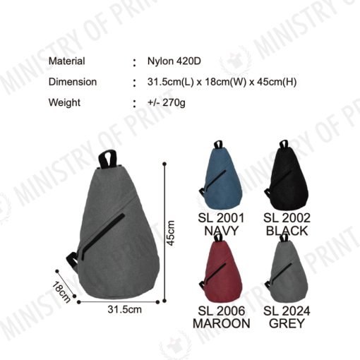 Nylon Sling Backpack (B0296)