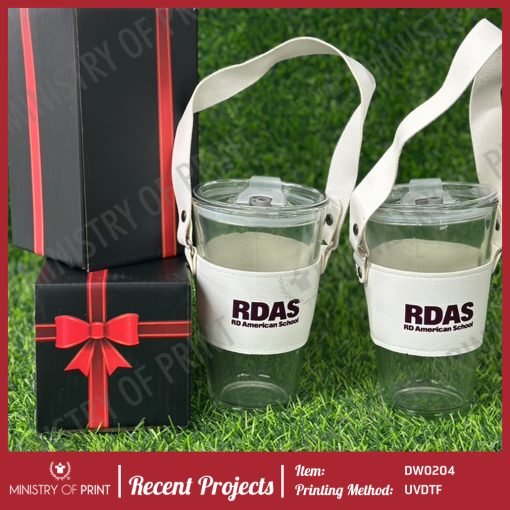 450ml Glass Mug with Strap & Straw (DW0204)