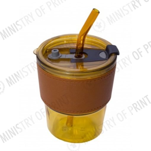 Trendy Glass Tumbler with Straw (DW0174)