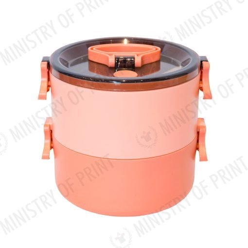 2-Tier Stainless Steel Lunch Box with Safety Lock (LS0137)