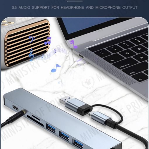High-Speed Data 8-in-1 USB Hub (GE0128)