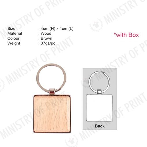 Square Wooden Keychain (SP0057)