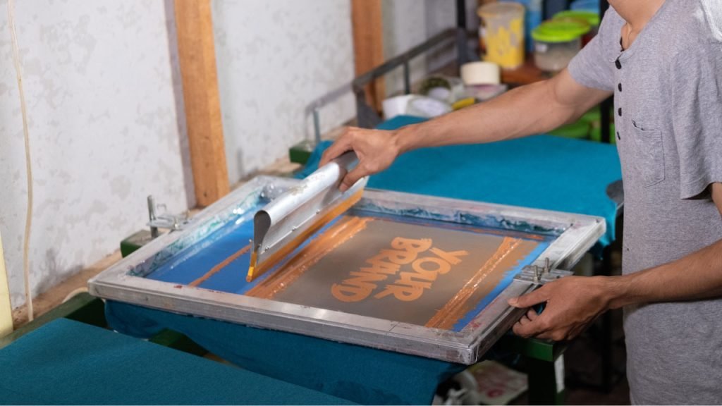 The screen printing process.