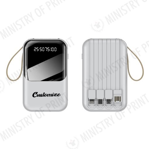 VITALPOWER - Compact 10000mAh Powerbank with Detachable Cables & Built-in Lanyard (GE0135)