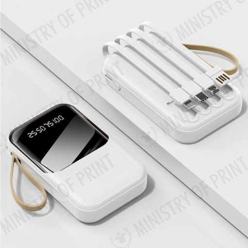 VITALPOWER - Compact 10000mAh Powerbank with Detachable Cables & Built-in Lanyard (GE0135)