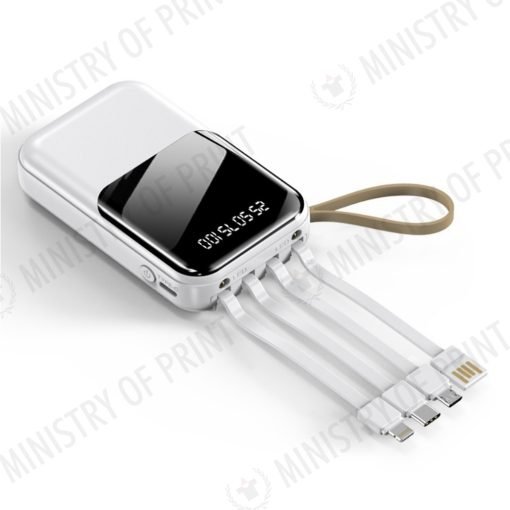 VITALPOWER - Compact 10000mAh Powerbank with Detachable Cables & Built-in Lanyard (GE0135)