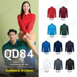Unisex CVC Long Sleeve Polo Shirt (QD84)