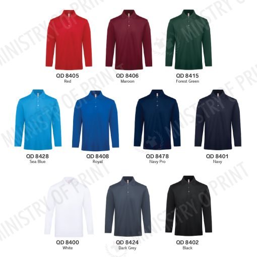 Unisex CVC Long Sleeve Polo Shirt (QD84)
