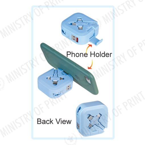 66W 3-in-1 Fast Charging Retractable Cable with Phone Holder (GE0170)