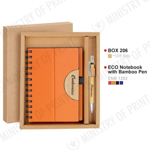 ECO Notebook with Bamboo Pen in Gift Box (GS0022)