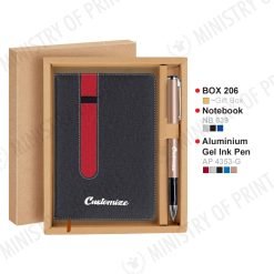 Notebook & Aluminium Gel Ink Pen Gift Box (GS0021)