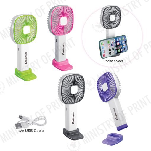 Portable USB Rechargeable Handheld Fan with Phone Stand (LS0060)