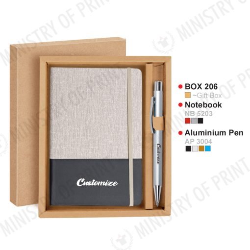 Premium Notebook & Aluminium Pen in Gift Box (GS0019)