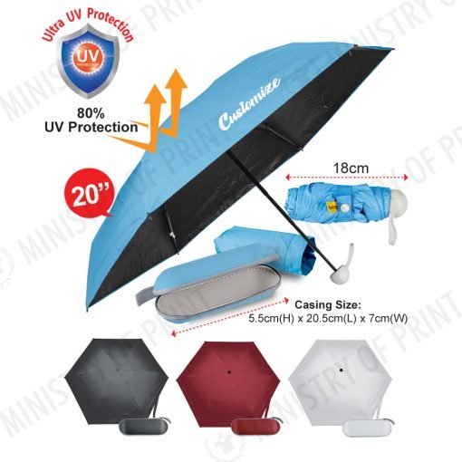 20” UV Protection Umbrella with Pouch & Casing (LS0069)