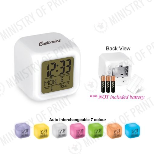 7-Colour Auto Interchangeable LED Digital Alarm Clock (SP0067)