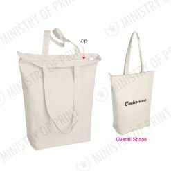 Canvas Tote Bag with Zipper (B0444)