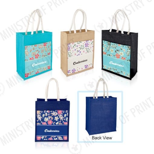Jute Bag with Canvas Compartment (B0432)