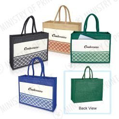 Jute Bag with Canvas Compartment (B0433)