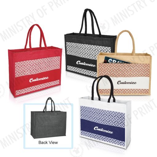 Jute Bag with Canvas Compartment (B0434)