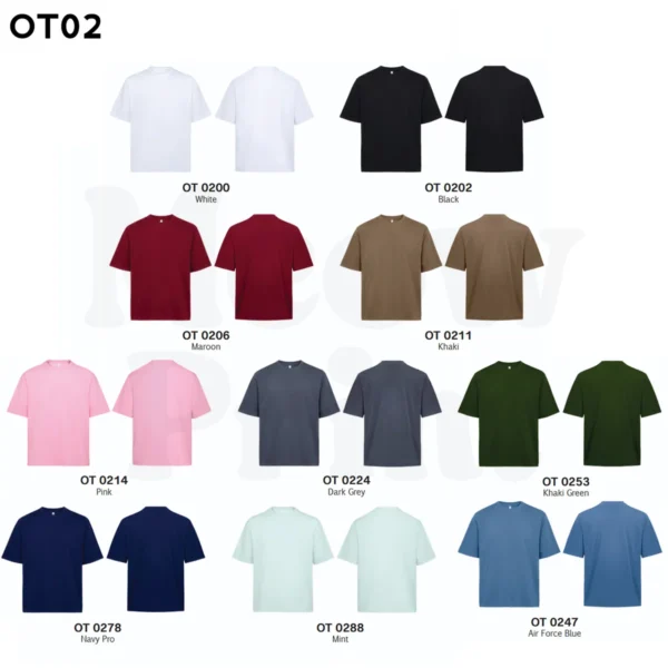 OT02 Oversized Premium Cotton Basic T-Shirt