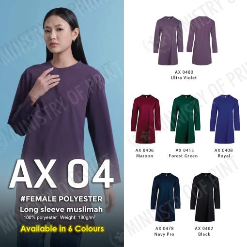 Female Polyester Long Sleeve Muslimah (AX04)
