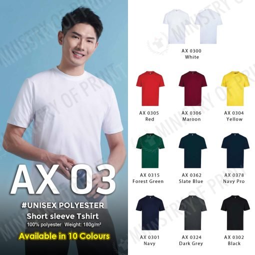 Unisex Polyester short sleeve tshirt (AX03)